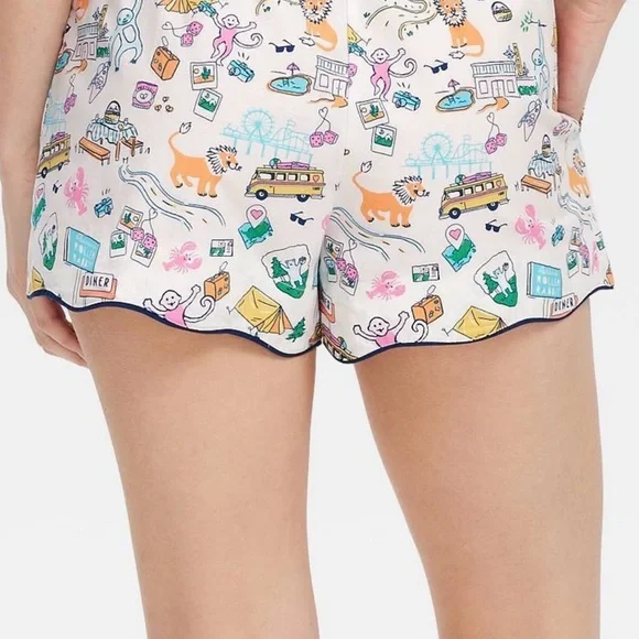 Women's Roadtrip Poplin Boxer Shorts Blue/Yellow/Pink - Roller Rabbit x Target - Picture 2 of 3